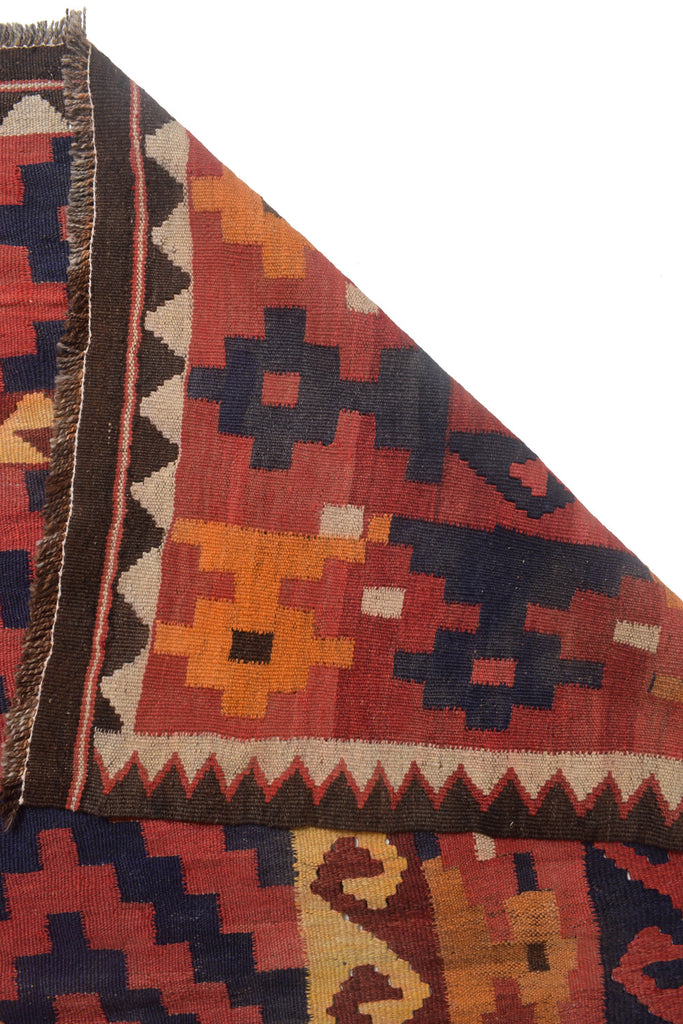 9.1 x 14.9 Afghan Finer Kilim Flat-Weave Tribal Rug 1980's #P986