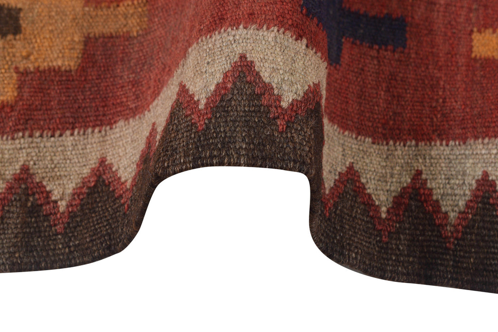 9.1 x 14.9 Afghan Finer Kilim Flat-Weave Tribal Rug 1980's #P986