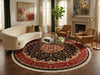 Load image into Gallery viewer, 8.3 x 8.4 Fine-Weave High Quality Genuine Hand-Knotted Persian Tabriz Round Rug Wool and Silk 400+ KPSI #F-3190
