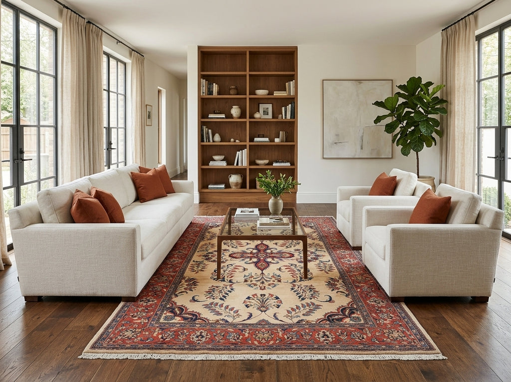 7 x 11 Fine Persian Sarouk Rug #B-72343