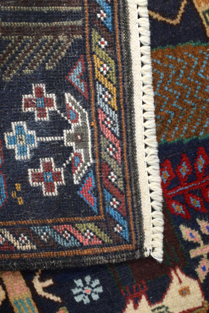 4.0 x 6.5 Pictorial Afghan Wool Rug #SH1358
