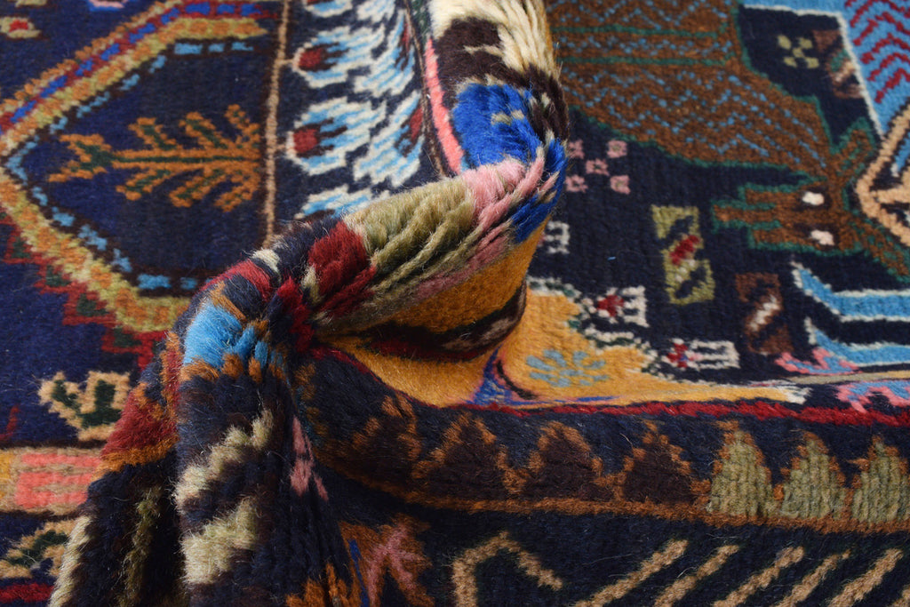 4.0 x 6.5 Pictorial Afghan Wool Rug #SH1358