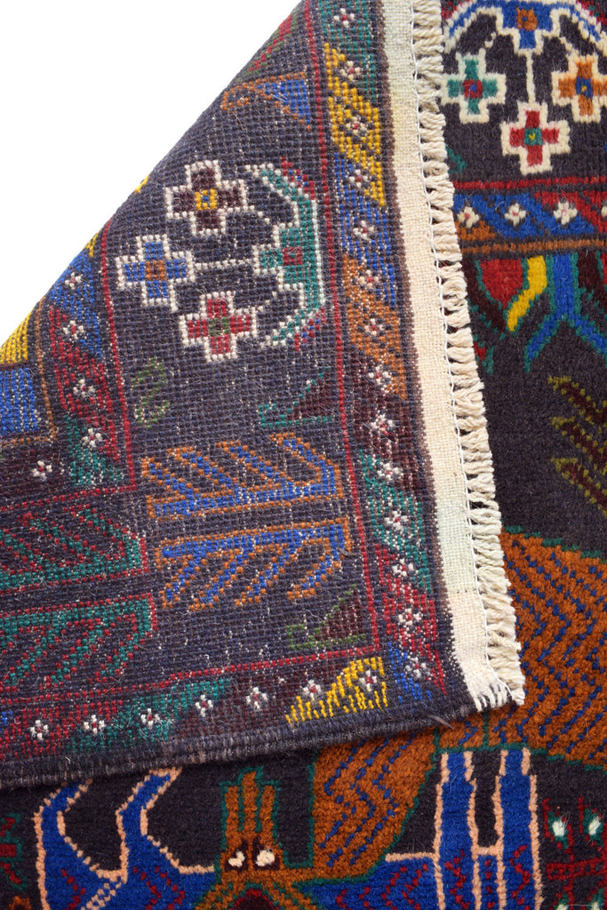 4.0 x 6.5 Primitive Pictorial Animal Motif handmade Wool Rug #SH1369