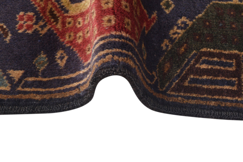 3.6 x 6.2 Pictorial Ethnic Afghan handmade Wool Rug ANIMALS #SH1371