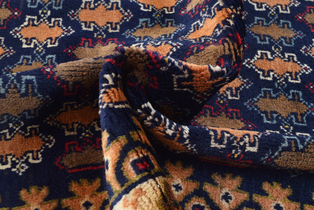 3.8 x 6.5 Herati Tribal Afghan Handmade Wool #SH1374