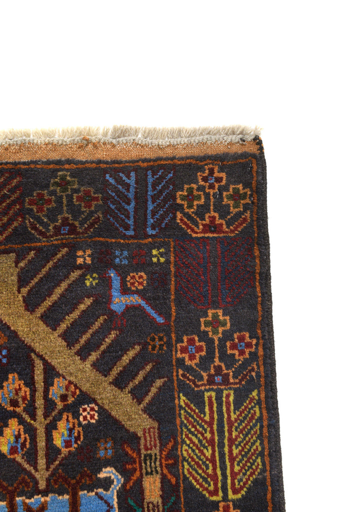 3.8 x 6.7 Afghan Tribal Wool Rug ANIMALS #SH1377