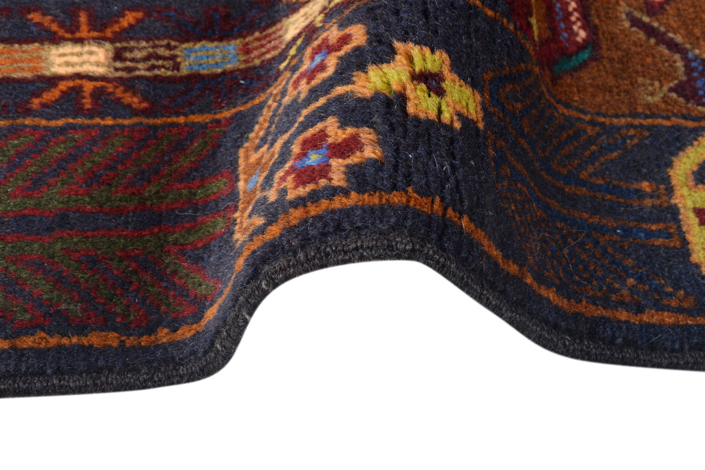 3.8 x 6.7 Afghan Tribal Wool Rug ANIMALS #SH1377