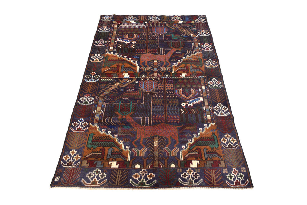 3.9 x 6.6 handmade Wool Rug #SH1380