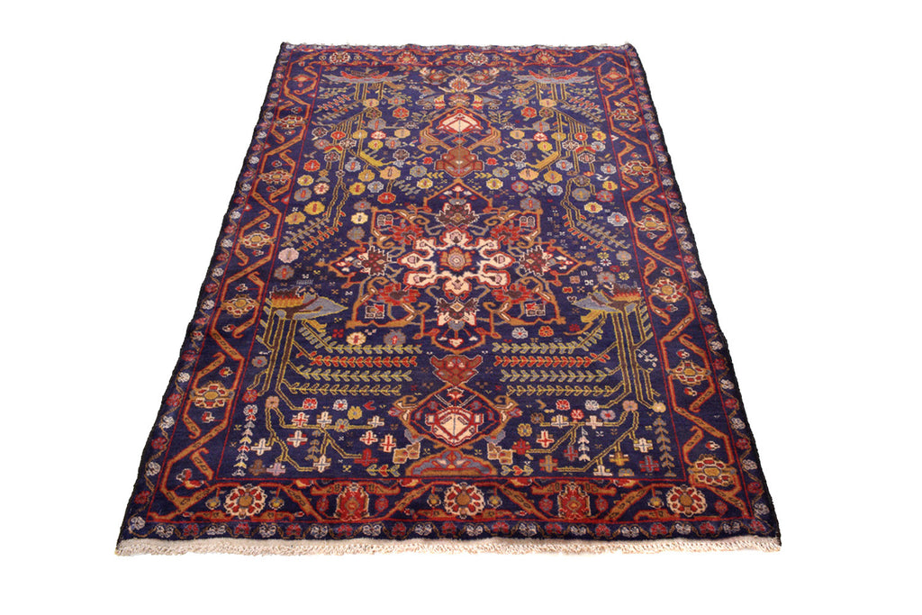3.10 x 6.3 Tribal FLoral Afghan Handmade Wool Rug #SH1381