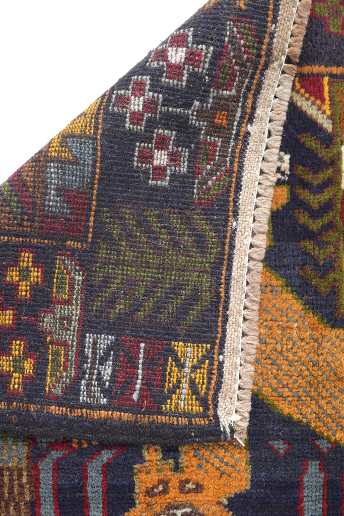 3' x 6' Pictorial Handmade Afghan Village Rug Animals #SH1384