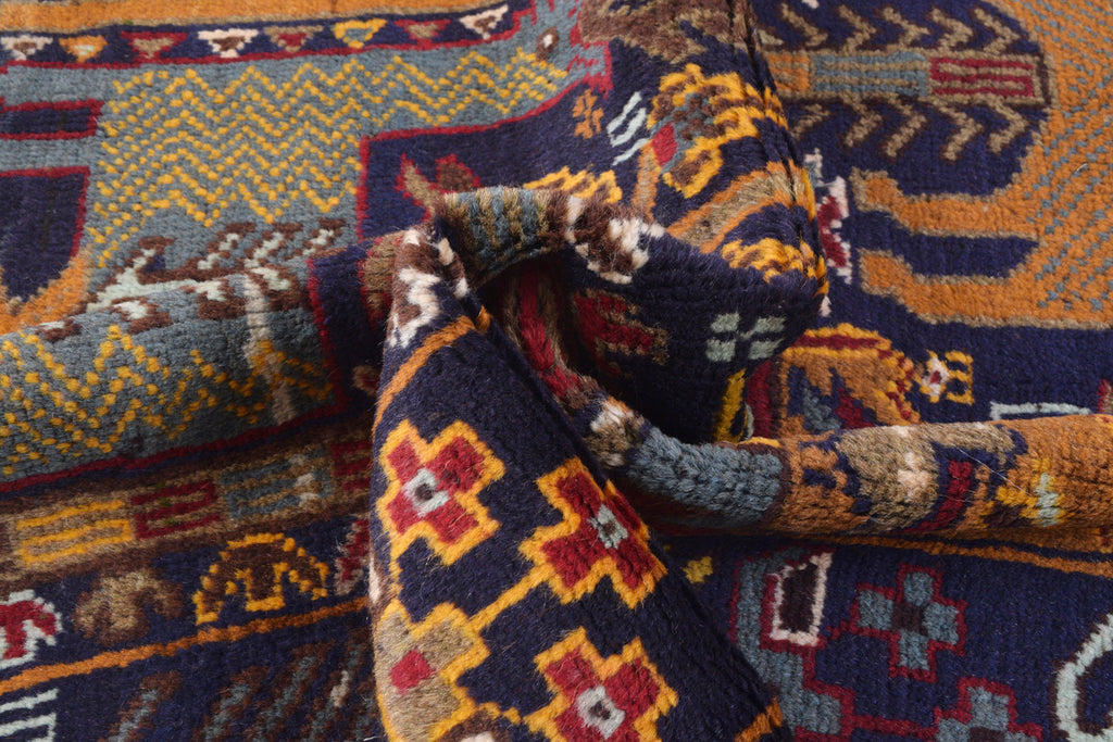 3' x 6' Pictorial Handmade Afghan Village Rug Animals #SH1384