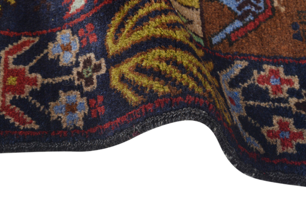 3.10 x 6.6 Exotic Pictorial Tribal Handmade Rug Animals #SH1385