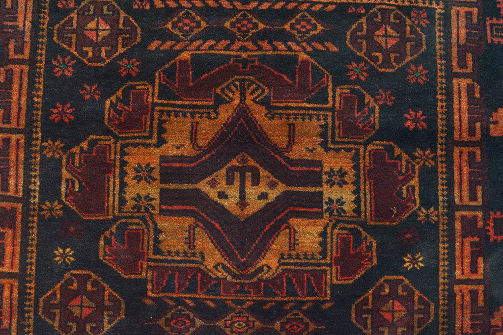 4.0 x 6.2 Tribal Wool handmade Rug #SH1387