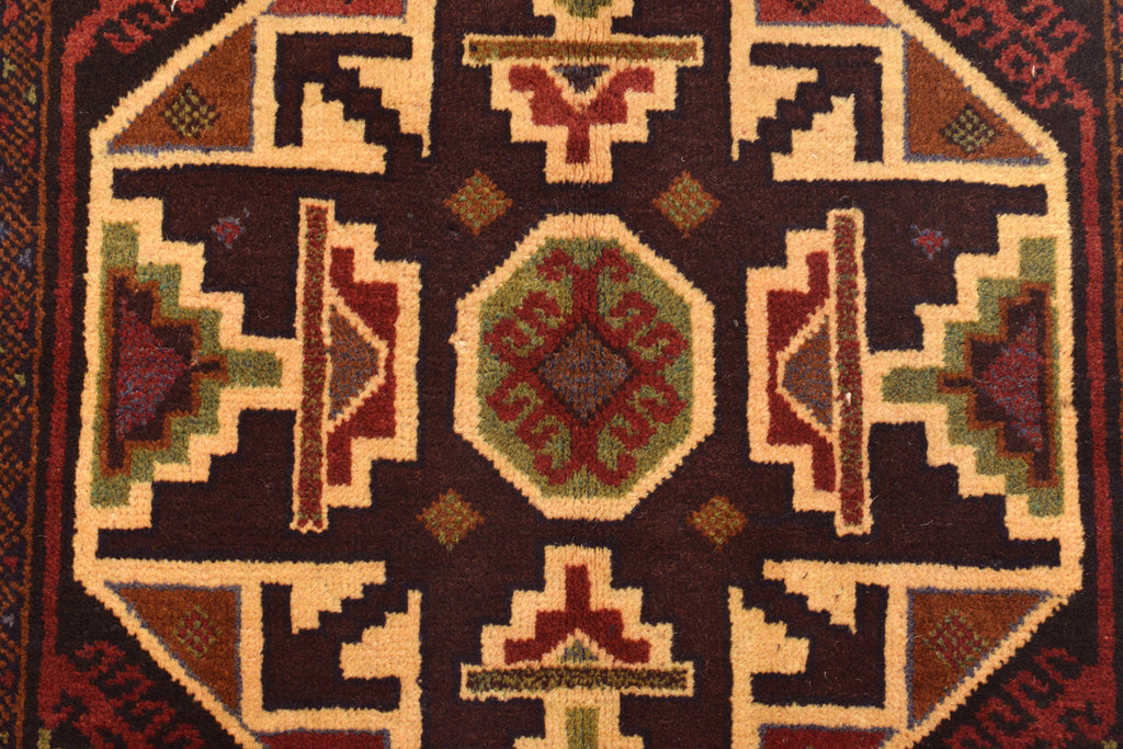 3.7 x 6.6 Tribal Hand-Knotted Afghan Rug #SH1388