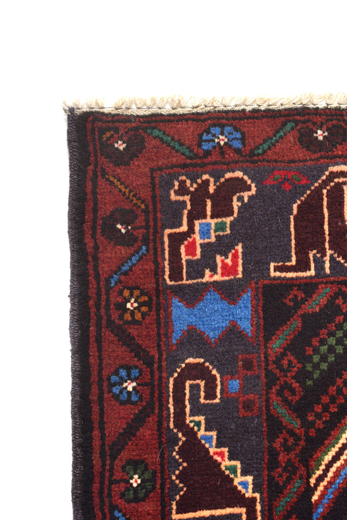 3.11x 5.11 Handmade Afghan TRIBAL Wool Rug #SH1389