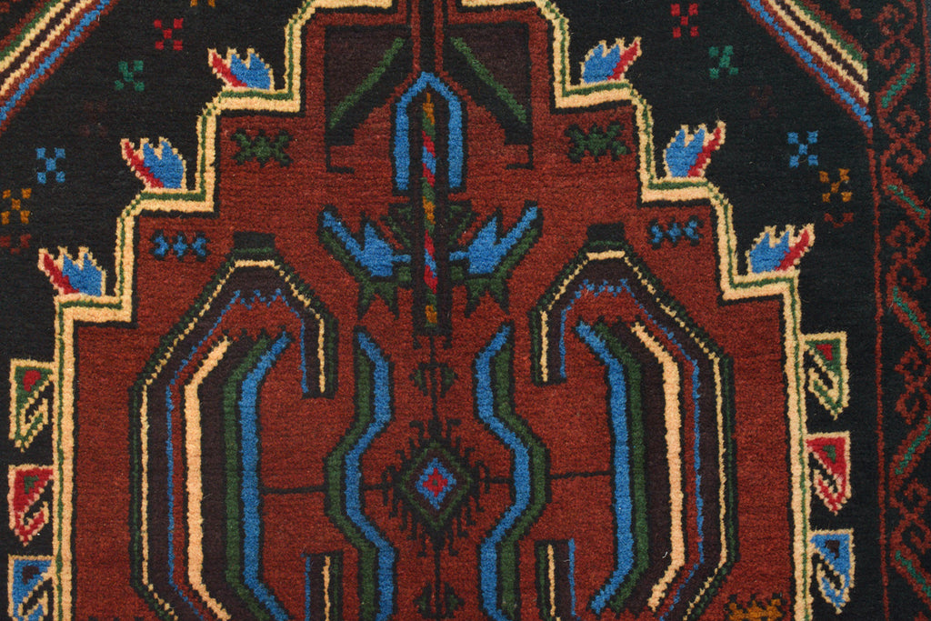 3.11x 5.11 Handmade Afghan TRIBAL Wool Rug #SH1389