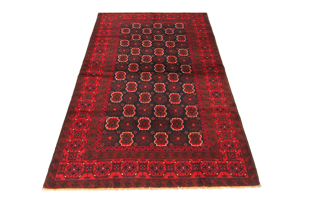 3.8 x 6.3 Afghan Herati Tribal Wool Rug #SH1393