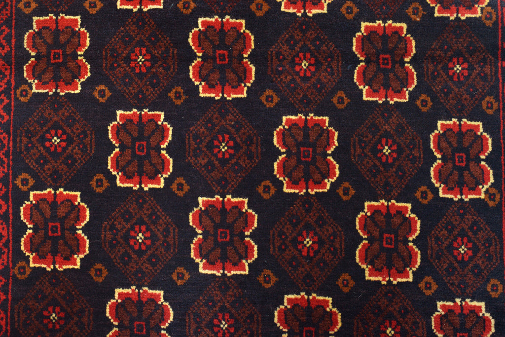 3.8 x 6.3 Afghan Herati Tribal Wool Rug #SH1393