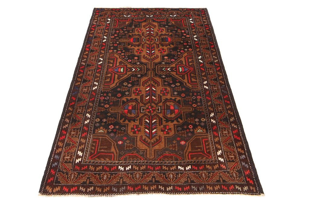 3.9 x 6.7 Tribal Handmade Wool Rug #SH1400