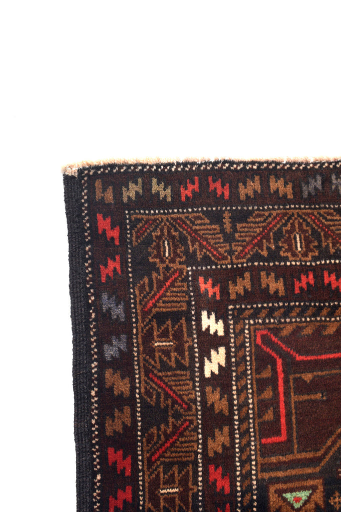 3.9 x 6.7 Tribal Handmade Wool Rug #SH1400