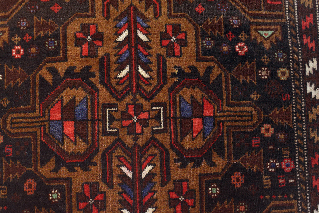3.9 x 6.7 Tribal Handmade Wool Rug #SH1400