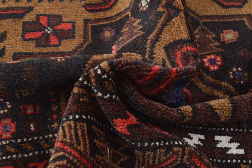 3.9 x 6.7 Tribal Handmade Wool Rug #SH1400