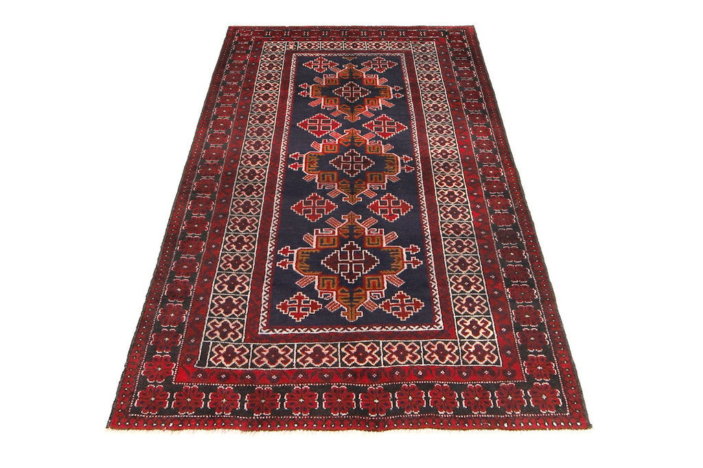 3.8 x 6.2 Baluch rug Woo Handmade Afghanistan #SH1403