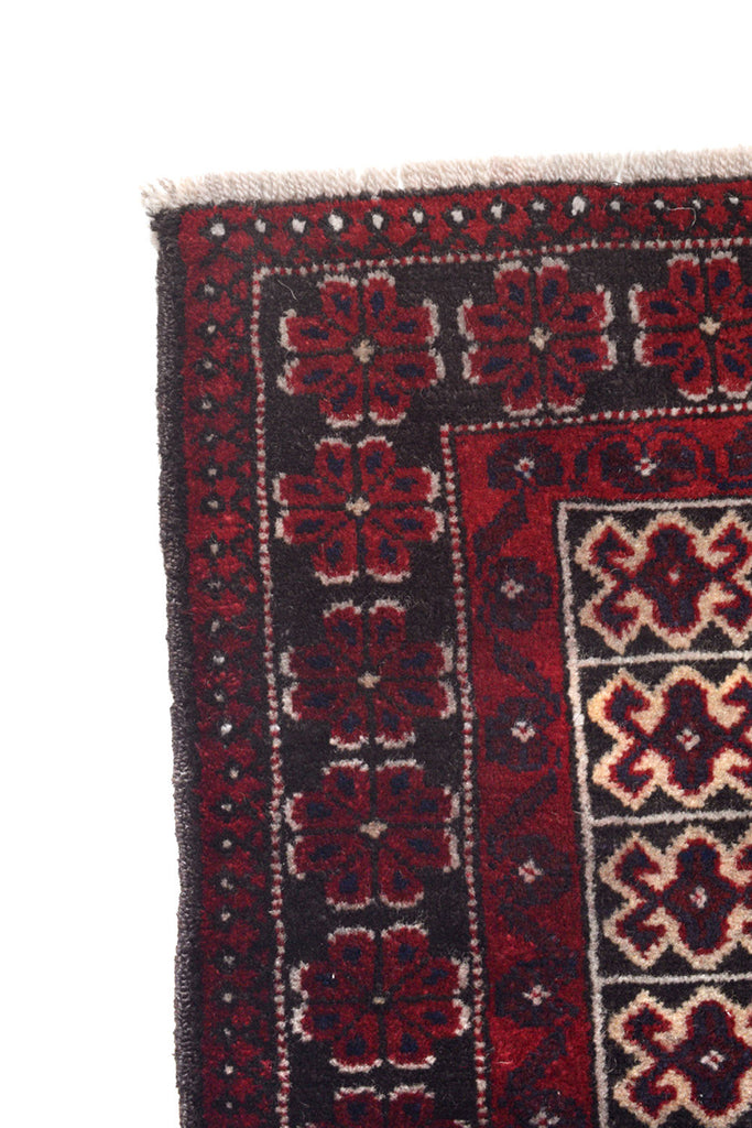 3.8 x 6.2 Baluch rug Woo Handmade Afghanistan #SH1403