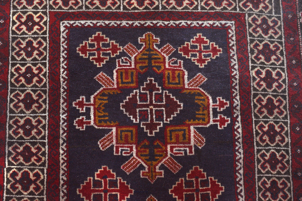 3.8 x 6.2 Baluch rug Woo Handmade Afghanistan #SH1403