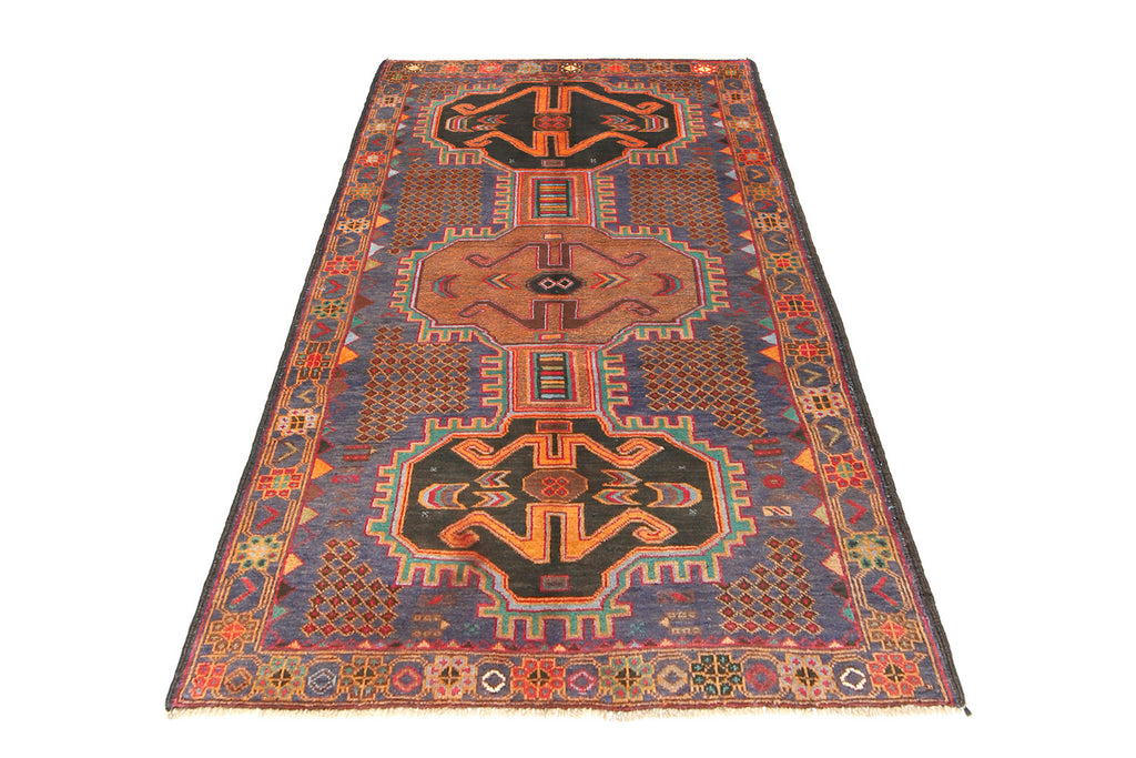 3.6 x 6.6 Decorative Ethnic afghan Tribal Wool Rug #SH1409