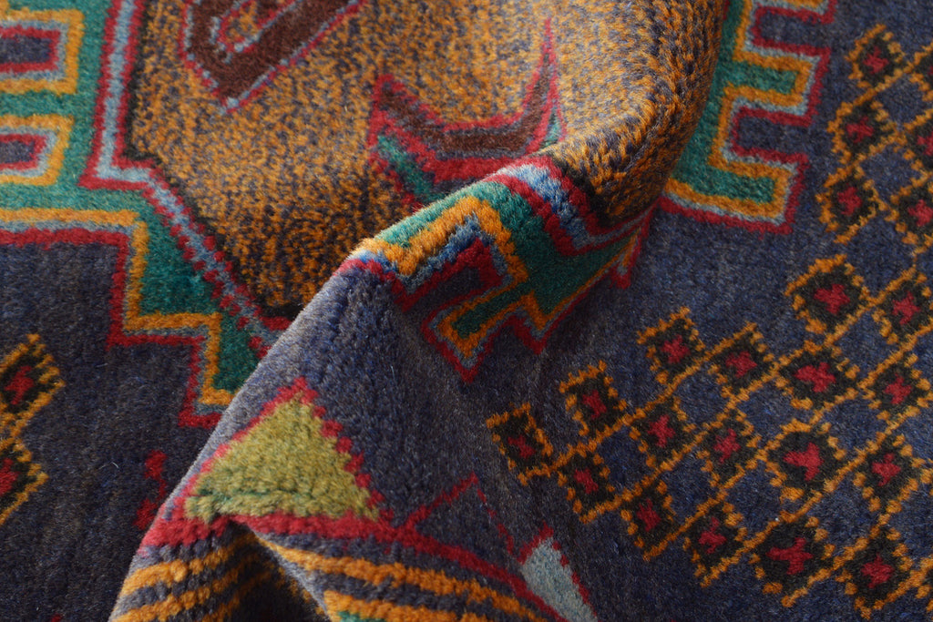 3.6 x 6.6 Decorative Ethnic afghan Tribal Wool Rug #SH1409