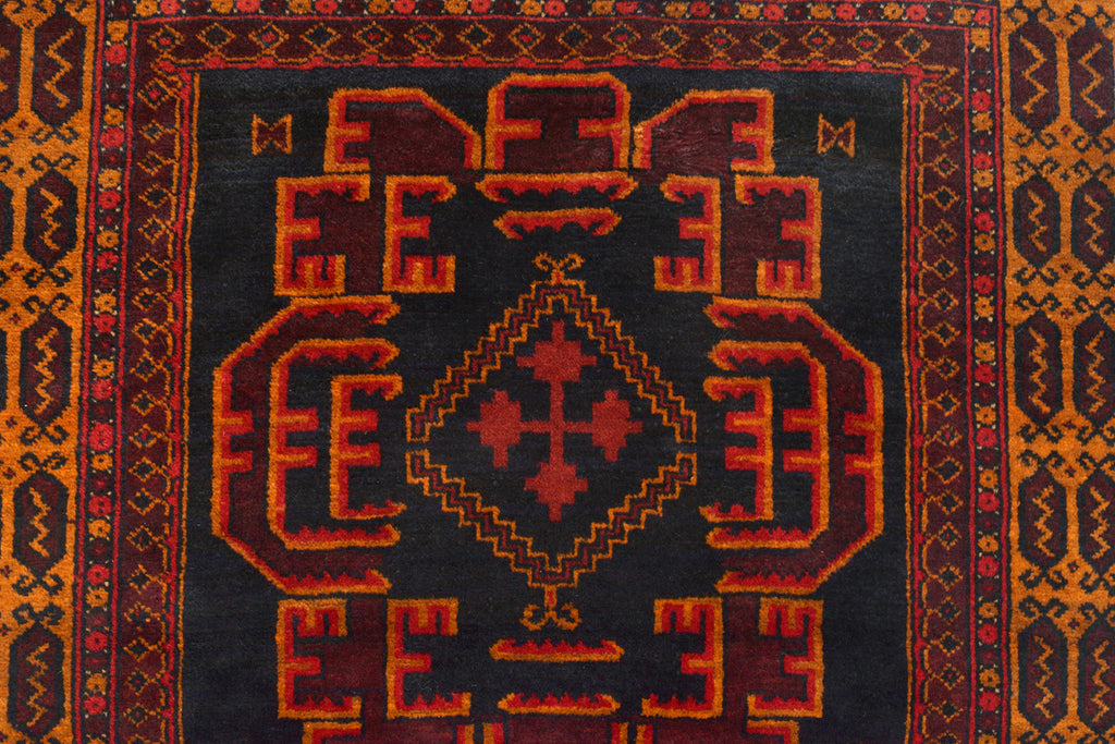 3.9 x 6.8 Afghan Tribal Baluch Wool rug #SH1417