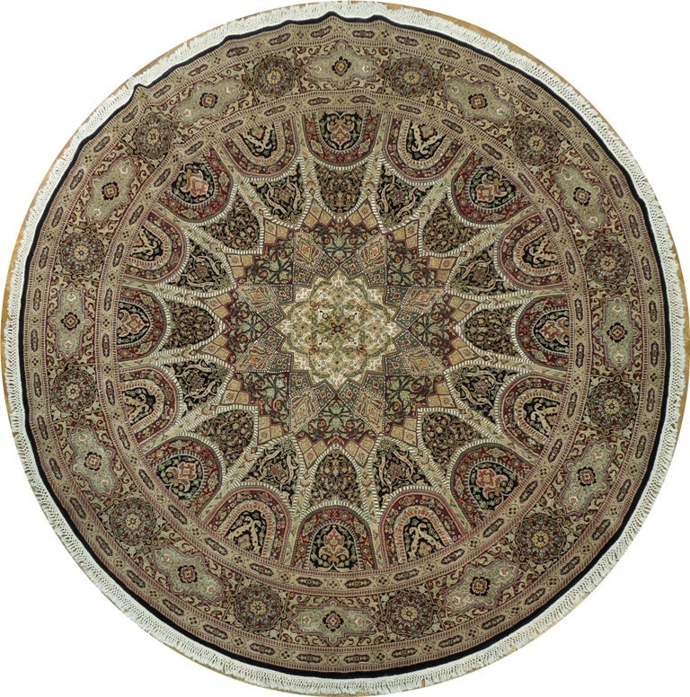 10.0 x 10.3 Feet ROUND Fine Hand-knotted Rug DOM GONBAD #PIX-20868
