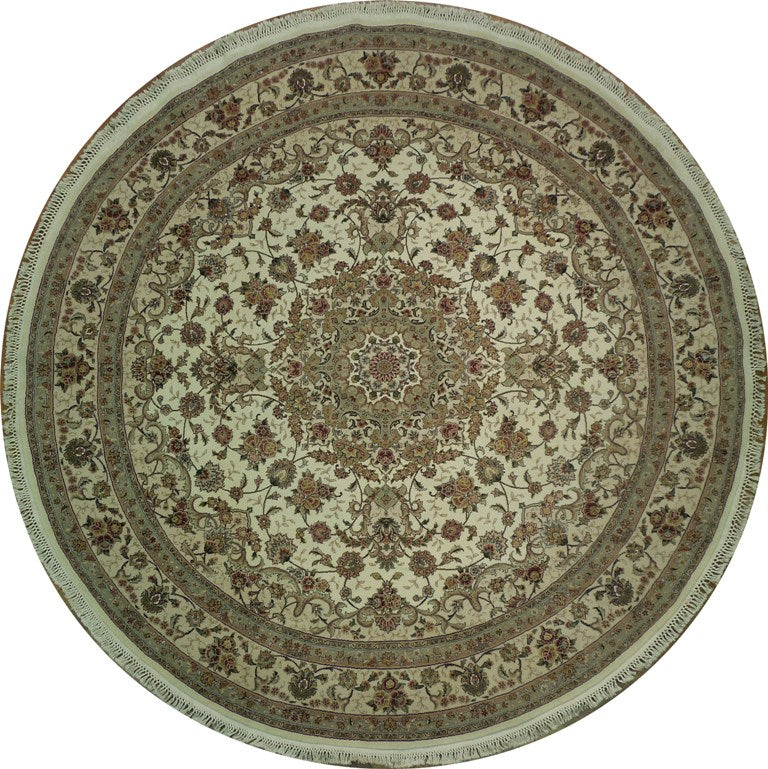 9.2 x 9.2 Feet ROUND Hand-Knotted Fine Rug #PIX-17190