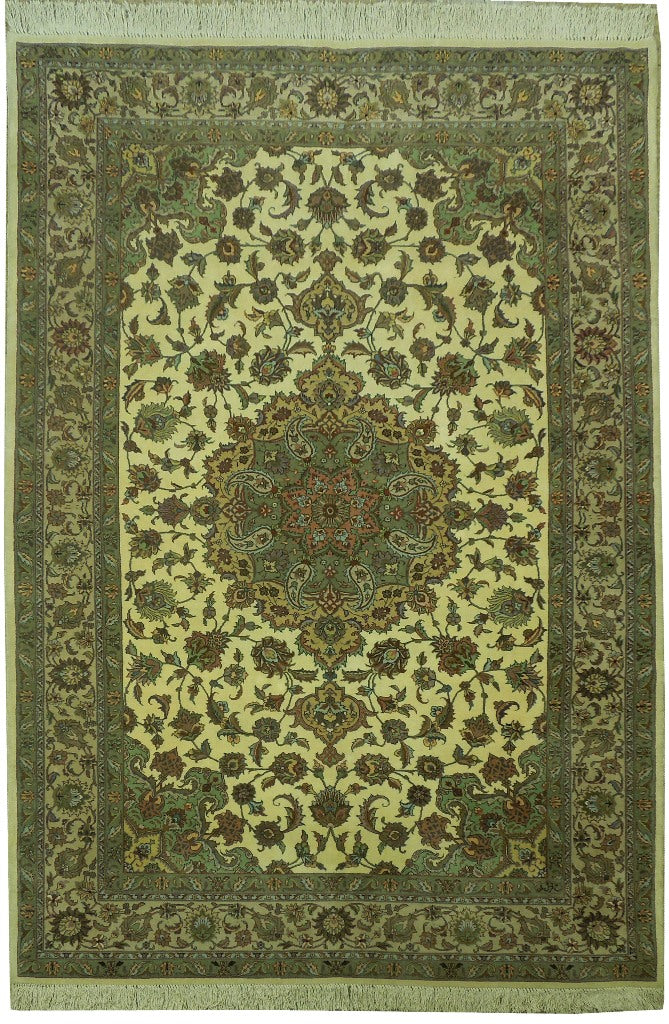 6.2 x 8.11 Authentic Persian Tabriz Carpet Handmade Iran 499 KPSI #PIX-18062