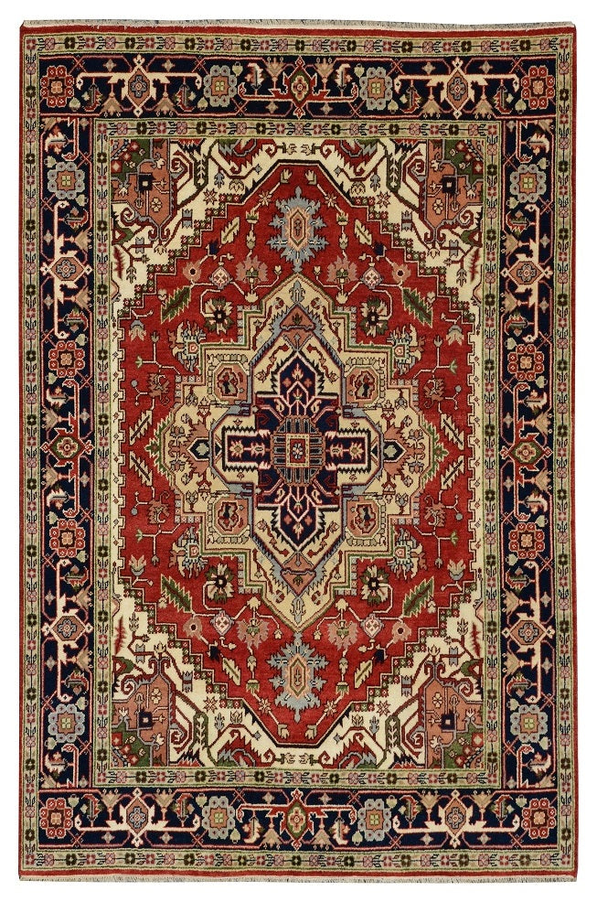 8 x 9.9 NEW Hand-Knotted India Serapi Heriz Rug