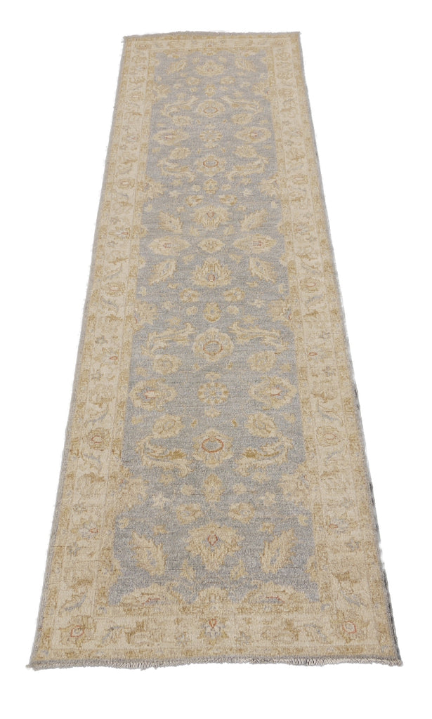 10' Feet Runner Handmade Natural Wool  LIGHT BLUE Pale Neutral  #PIX-26852