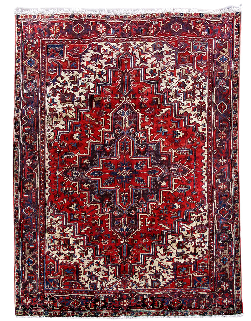 8 x 11 Genuine Persian Heriz Rug Tribal Carpet #B-80873