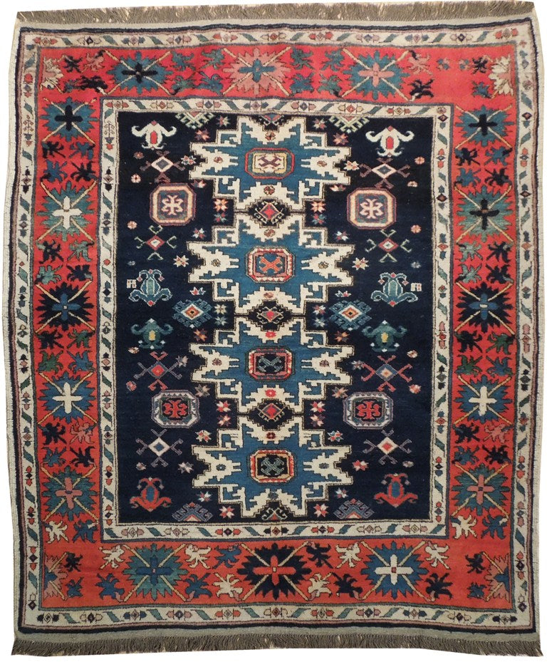 5.8 x 6.5 Hand-Knotted Afghan Rug