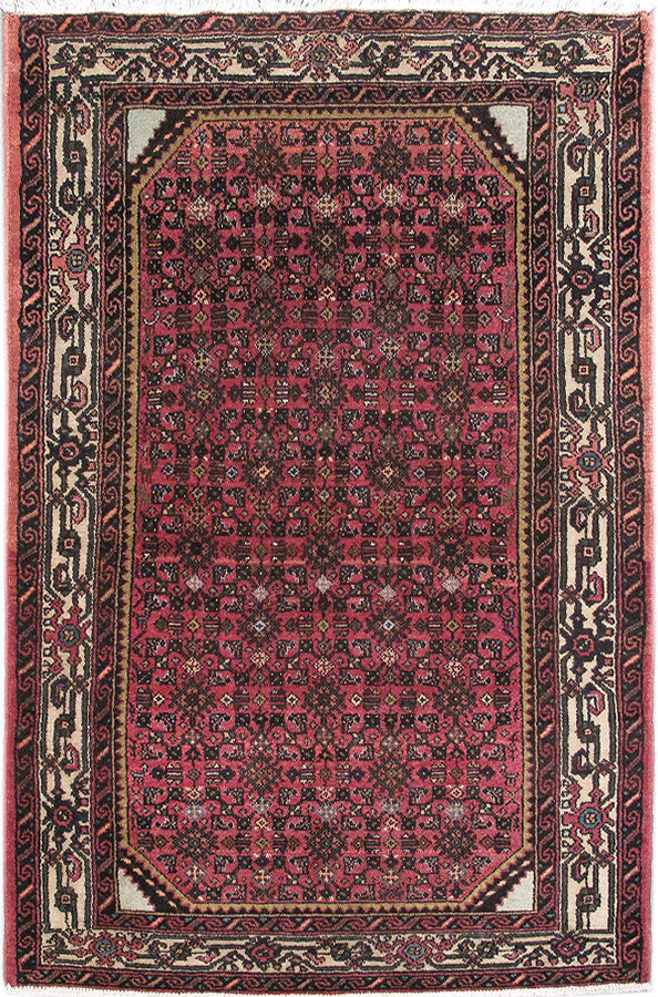 3.4 x 5 Persian Herati Mahal Rug Pink #PIX-82748