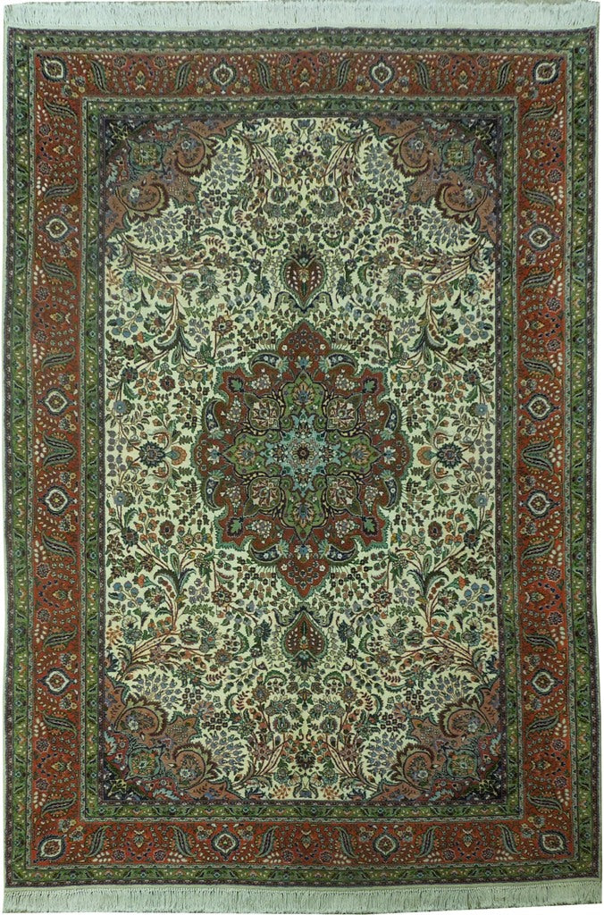 6.9 x 9.10 High Quality Persian Tabriz Rug Handmade Iran Wool and Silk #PIX-18057