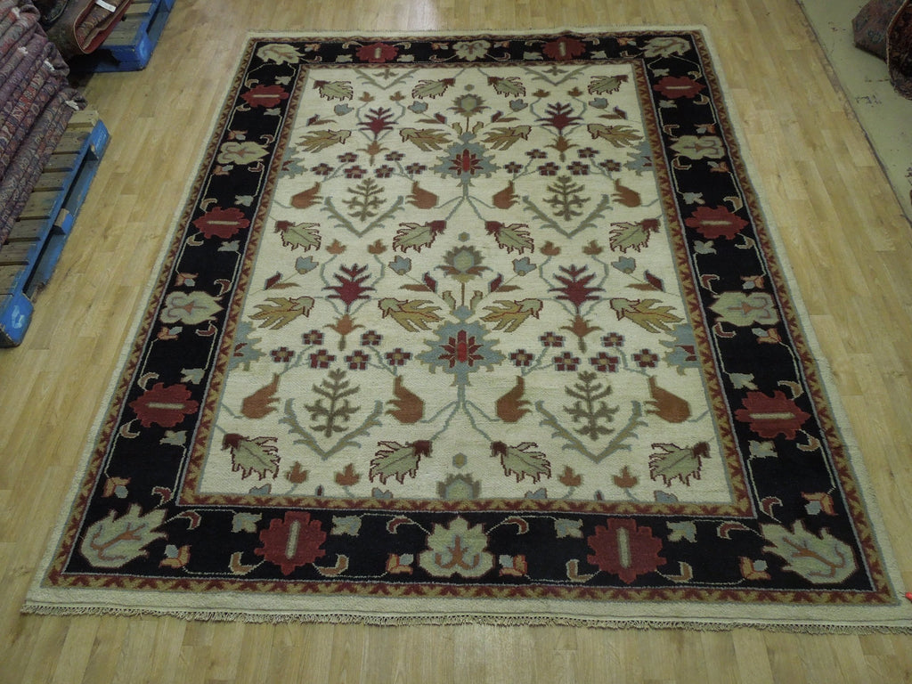 8 x 10 Hand-Knotted India Wool Rug #B-74920