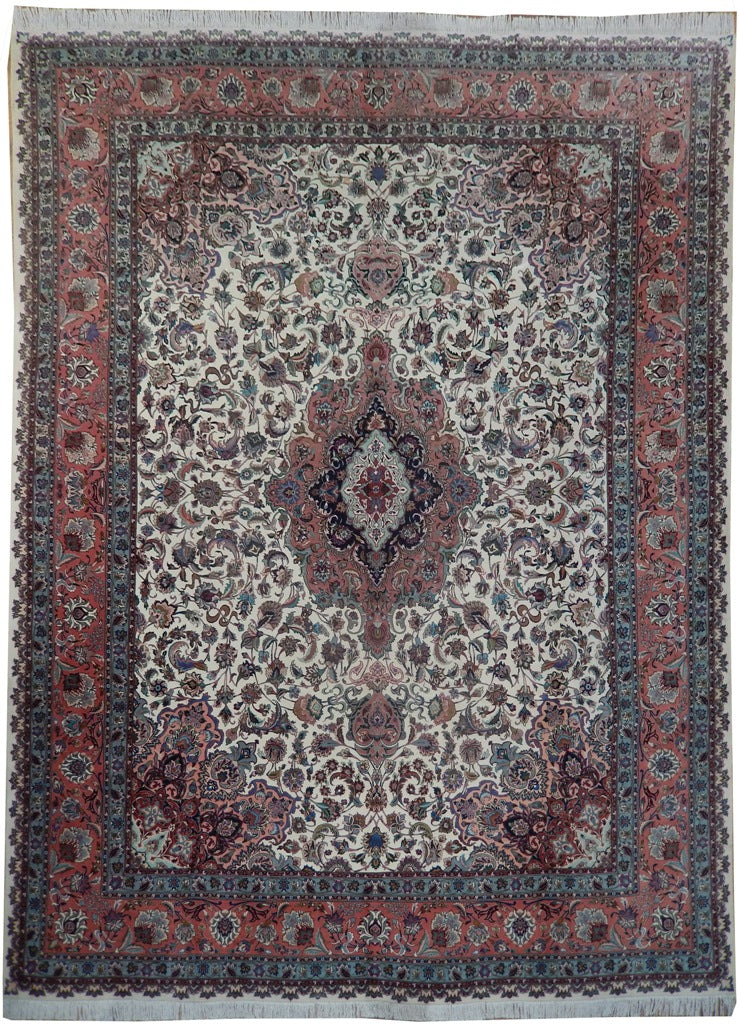 10 x 13 High Quality Authentic Persian Tabriz Rug Handmade Iran Wool and Silk 400 KPSI #PIX-21937