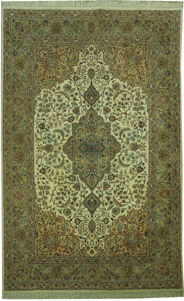 6.8 x 10 Authentic Persian Tabriz Rug High Quality 400 KPSI Wool And Silk