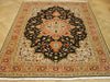 Load image into Gallery viewer, 5 x 6.9 Fine Persian Tabriz Rug Wool and Silk 400 Kpsi Black Geometric #PIX-1683