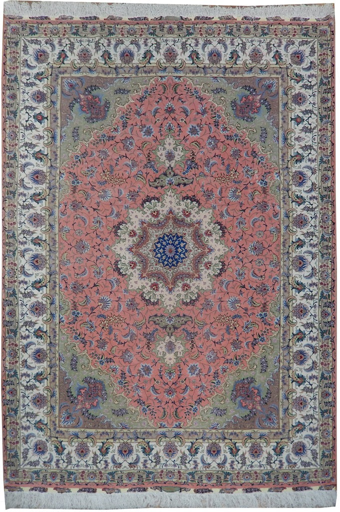 8.2 x 11.8 Super Fine 70 Raj 500 KPSI Authentic Persian Tabriz Rug SIGNED IRAN #PIX-21836