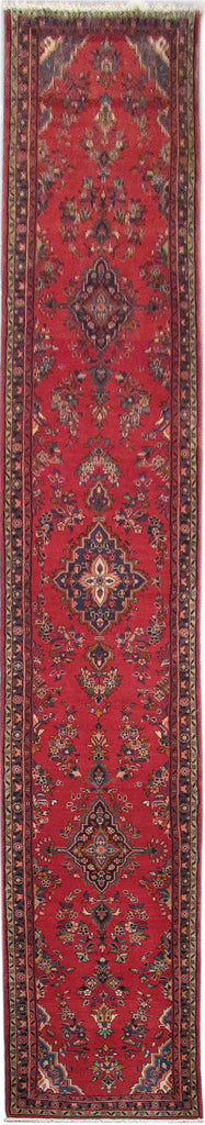 2.10 x 18.1 Long Persian Sarouk Hamadan Runner Handmade IRAN #PIX-82645