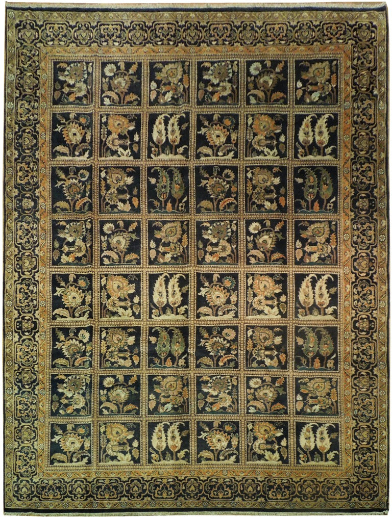 10.4 x 13.7 Unique Handmade Agra Rug Black #PIX-16711 B