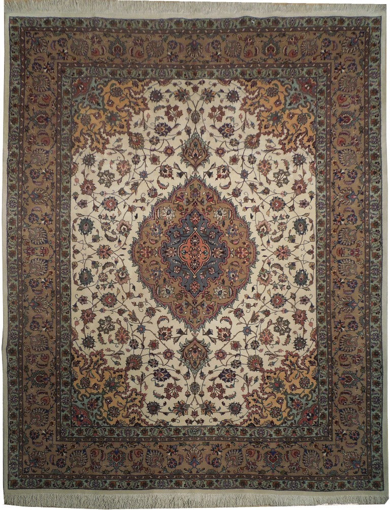 8 x 10 Authentic Persian Tabriz Iran Rug Wool and Silk 400 KPSI #PIX-18235