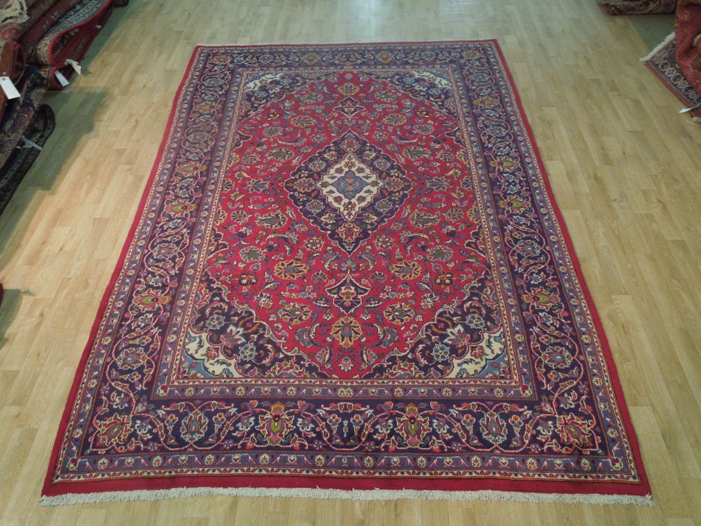 6.9 x 9.9 Semi Antique Traditional Persian handmade Classic Kashan Rug #B-72159